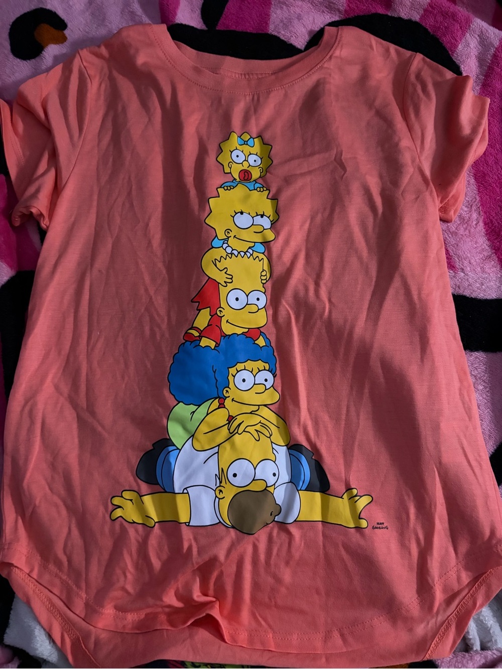 Coral The Simpsons Short Sleeve Graphic Tee for Women